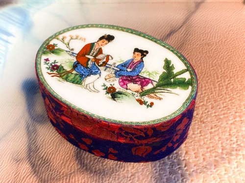 Oval fabric covered japanese - fabric,