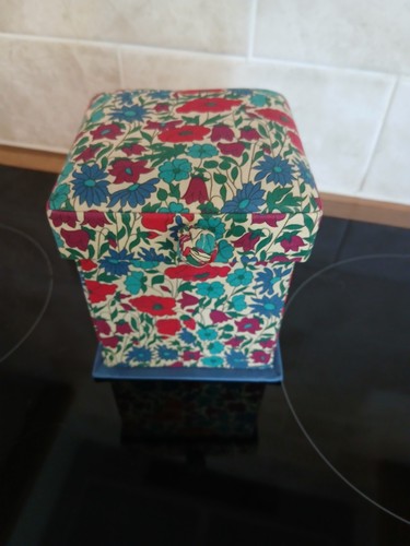 Fabric covered sewing box pink - covered,