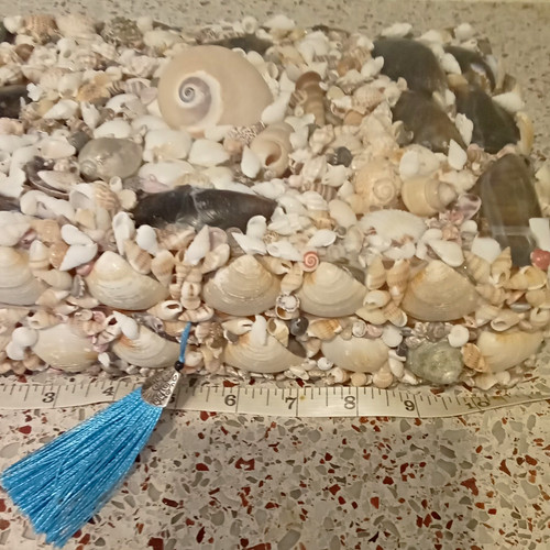 Shell covered wooden jewellery - shell,