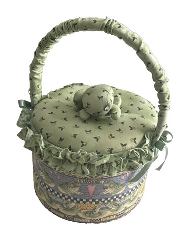 Sewing basket small green - sewing, basket-small