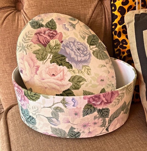 Oval floral fabric covered - fabric,