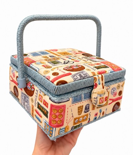 Vintage fabric covered sewing - fabric,