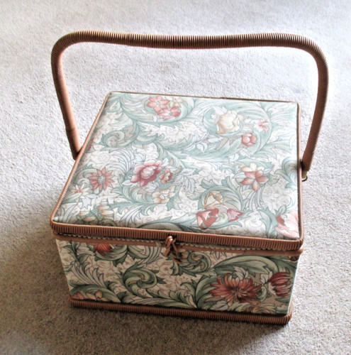 Vintage fabric covered sewing - vintage, 'sewing